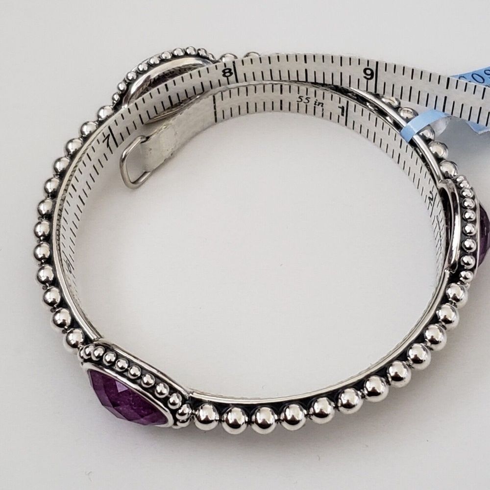LAGOS Sterling Silver Maya Oval Charoite Doublet Bangle Bracelet - Picture 5 of 5